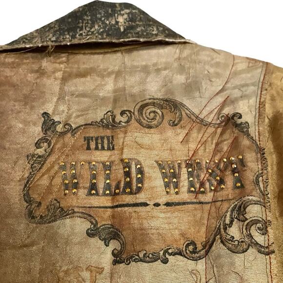 Scissors Paper Rock Vintage Belted Embellished Trench Tan Wild West Coat Jacket - Picture 7 of 11